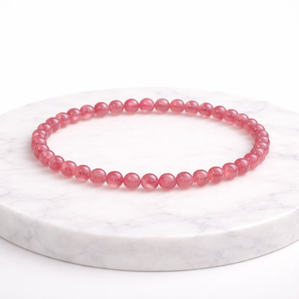 Natural Strawberry Quartz Crystal Stretch Bracelet 6mm Beads Healing Jewelry